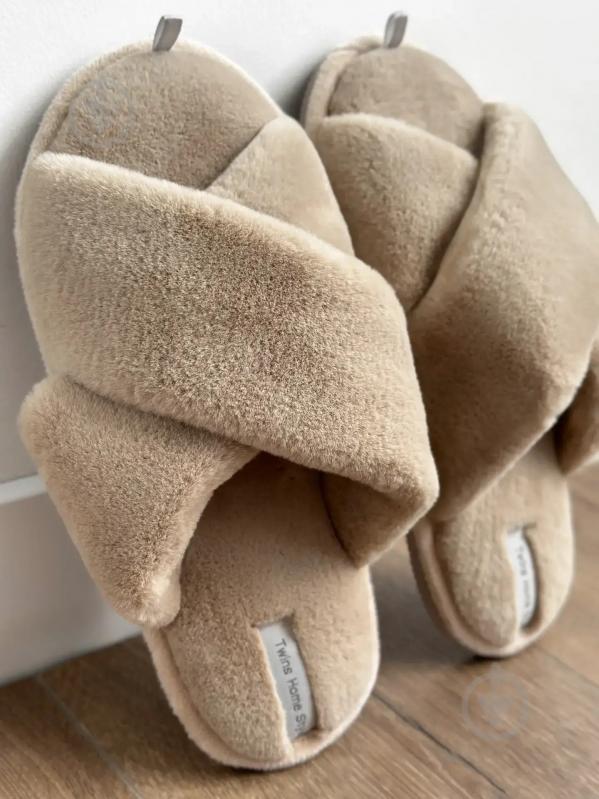 Тапки домашние Twins меховые перекрест 15129 р.38/39 бежевый - фото 6 Тапки домашние Twins меховые перекрест 15129 р.38/39 бежевый - фото 6