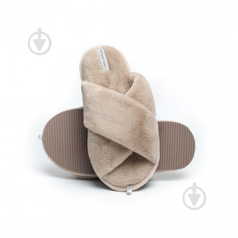 Тапки домашние Twins меховые перекрест 15130 р.40 бежевый - фото 4 Тапки домашние Twins меховые перекрест 15130 р.40 бежевый - фото 4