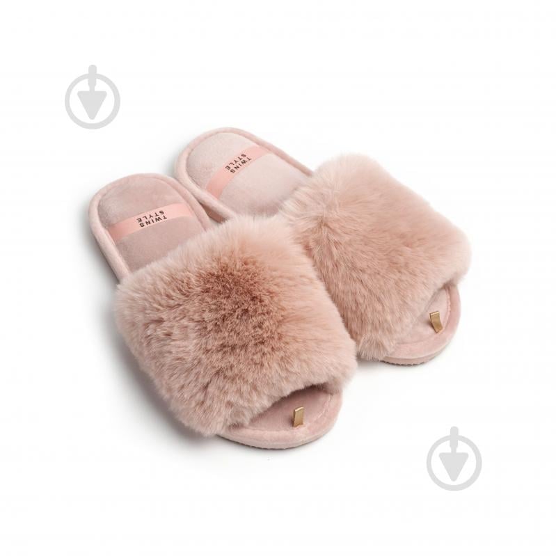 Тапки домашние Twins меховые 15688 р.36/37 пудровый - фото 1 Тапки домашние Twins меховые 15688 р.36/37 пудровый - фото 1