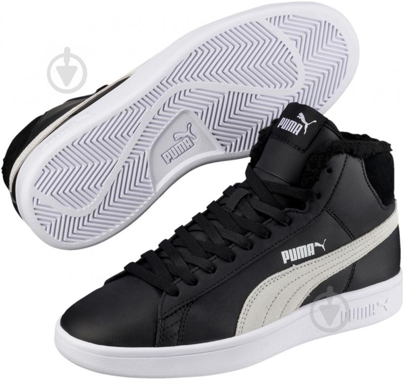 Черевики Puma Puma Smash v2 Mid L Fur Jr 36689502 р.37 чорний - фото 1