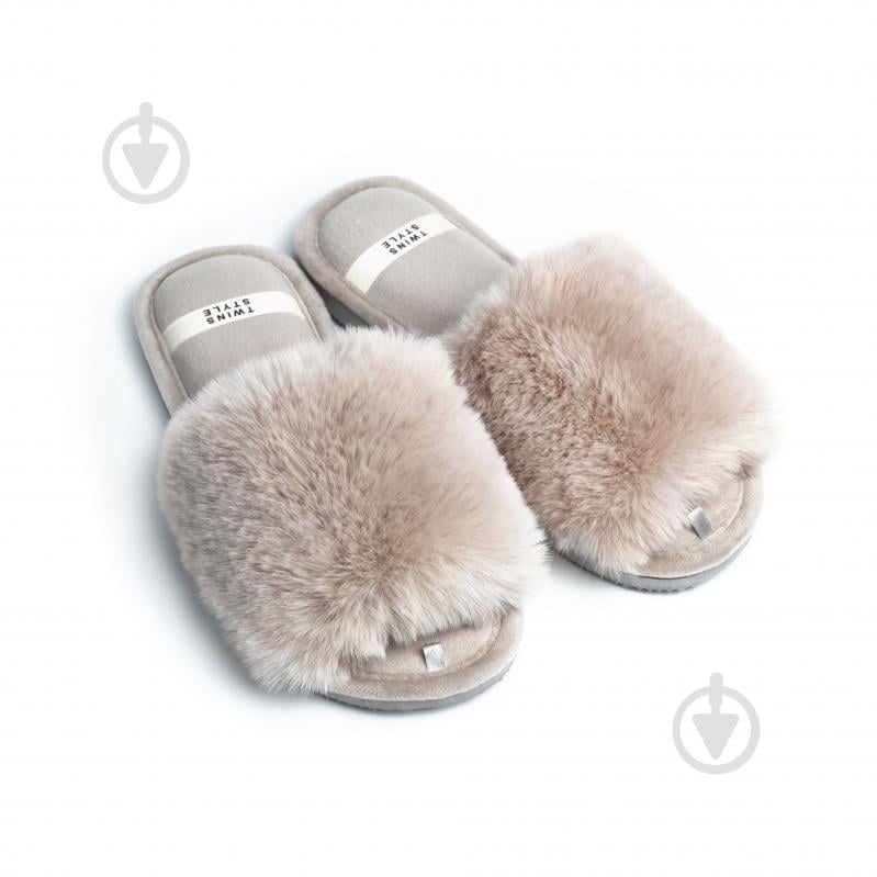 Капці домашні Twins хутрянi 15693 р.38/39 сірий - фото 1