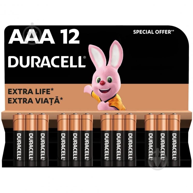 Батарейки лужні Duracell LR03 MN2400 AAA (мізинчикові) 12 шт. - фото 1