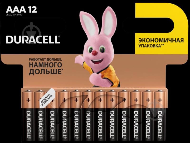 Батарейки Duracell LR03 MN2400 AAA (мизинчиковые) 12 шт. - фото 7