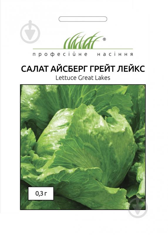 Семена Професійне насіння салат кочанный Айсберг Грейт Лейкс 0,3 г (4820176696243) - фото 1