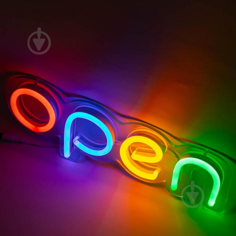 Неонова вивіска ArtEco Light #2 OPEN 8 Вт ArtEco Light 1019467 400x130 мм RGB - фото 3