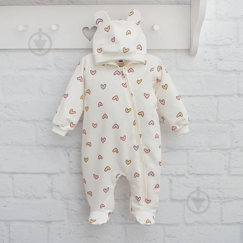 Комбинезон для девочки Blanka Сердечко р.56-62 бежевый 110865 - фото 2 Комбинезон для девочки Blanka Сердечко р.56-62 бежевый 110865 - фото 2