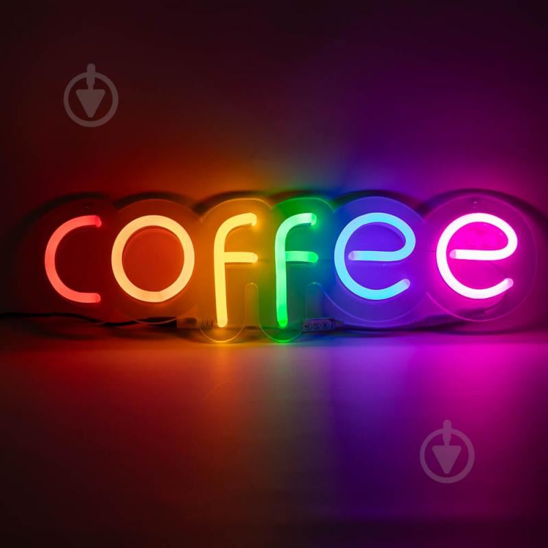 Неоновая вывеска ArtEco Light #5 COFFEE 11 Вт ArtEco Light 1021205 480x145 мм RGB - фото 2