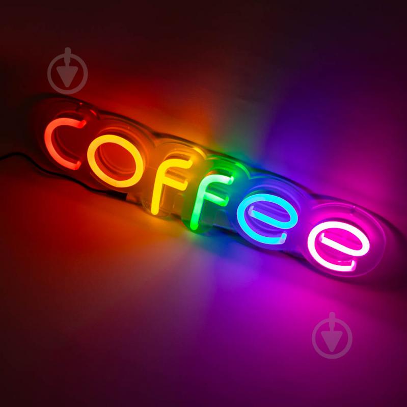 Неоновая вывеска ArtEco Light #5 COFFEE 11 Вт ArtEco Light 1021205 480x145 мм RGB - фото 3