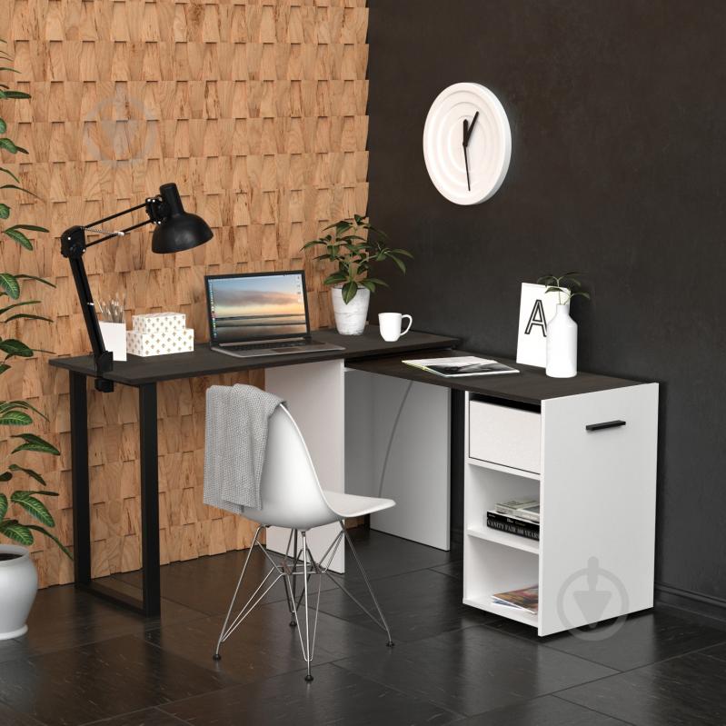 Стол Knap Knap трансформер письменный поворотный Hobana+Jumbo Ш1 770х1350х500 мм белый/венге (S201010220 ) - фото 5 Стол Knap Knap трансформер письменный поворотный Hobana+Jumbo Ш1 770х1350х500 мм белый/венге (S201010220 ) - фото 5