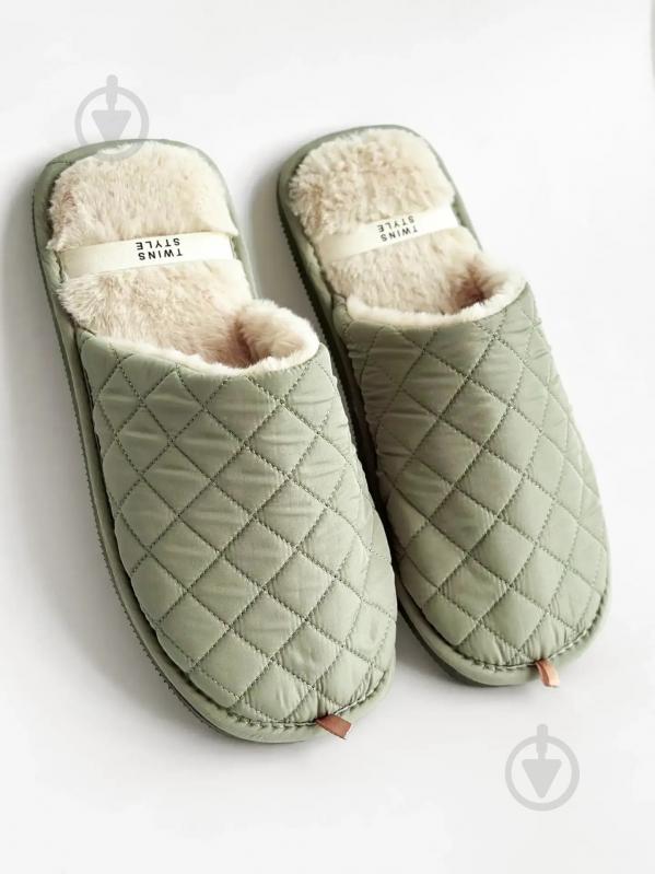 Тапки домашние Twins HS-LUX стеганные 15883 р.44/45 темно-зеленый - фото 2 Тапки домашние Twins HS-LUX стеганные 15883 р.44/45 темно-зеленый - фото 2