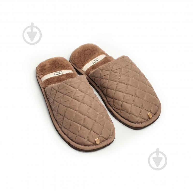 Тапки домашние Twins HS-LUX стеганные 15885 р.41/41 коричневый - фото 1 Тапки домашние Twins HS-LUX стеганные 15885 р.41/41 коричневый - фото 1