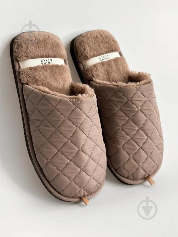 Тапки домашние Twins HS-LUX стеганные 15887 р.44/45 коричневый - фото 2 Тапки домашние Twins HS-LUX стеганные 15887 р.44/45 коричневый - фото 2