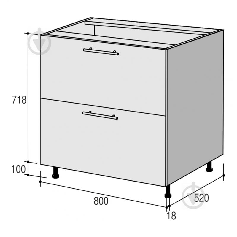 Тумба нижняя Руна МНЯД 800x818x520 мм арктика глянец/белый ROKO - фото 3