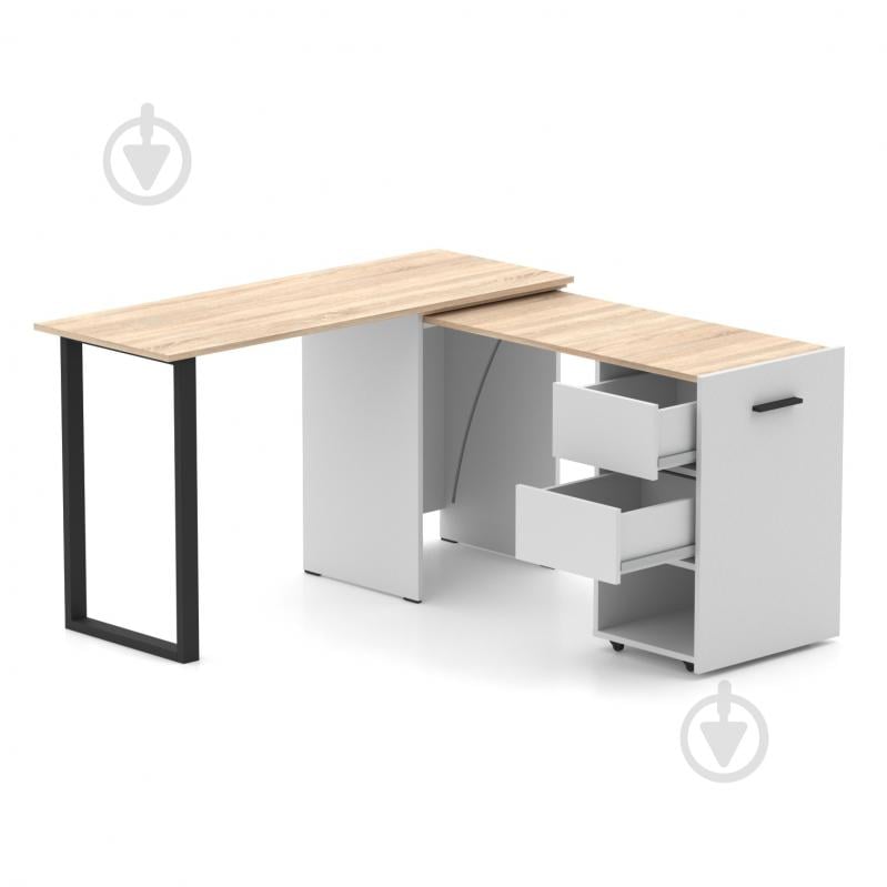 Стіл Knap Knap трансформер письмовий поворотний Hobana+Jumbo Ш2 770х1350х500 мм білий/дуб сонома (S201020221 ) - фото 1 Стіл Knap Knap трансформер письмовий поворотний Hobana+Jumbo Ш2 770х1350х500 мм білий/дуб сонома (S201020221 ) - фото 1