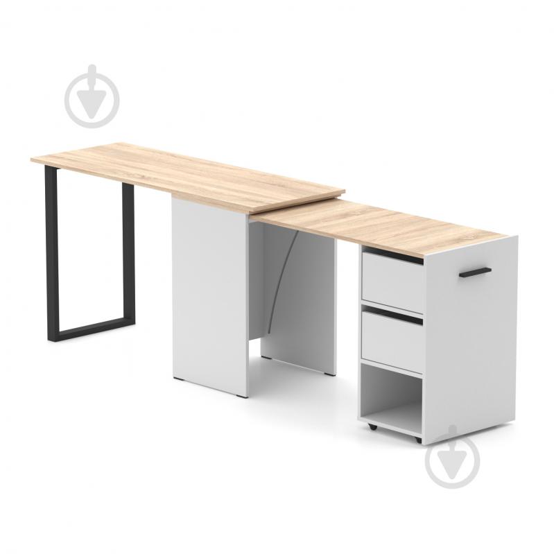 Стіл Knap Knap трансформер письмовий поворотний Hobana+Jumbo Ш2 770х1350х500 мм білий/дуб сонома (S201020221 ) - фото 2 Стіл Knap Knap трансформер письмовий поворотний Hobana+Jumbo Ш2 770х1350х500 мм білий/дуб сонома (S201020221 ) - фото 2