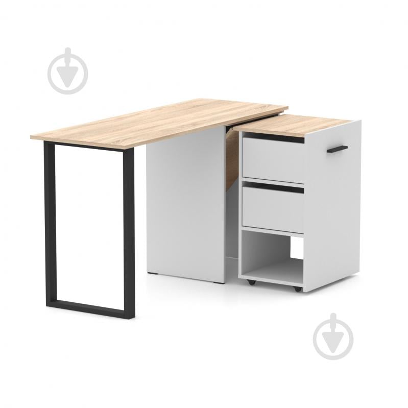 Стіл Knap Knap трансформер письмовий поворотний Hobana+Jumbo Ш2 770х1350х500 мм білий/дуб сонома (S201020221 ) - фото 3 Стіл Knap Knap трансформер письмовий поворотний Hobana+Jumbo Ш2 770х1350х500 мм білий/дуб сонома (S201020221 ) - фото 3