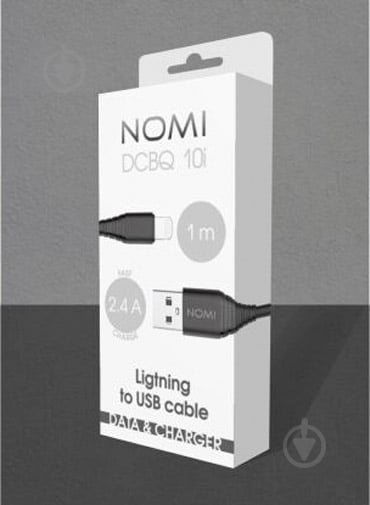 Кабель Nomi USB - Lightning DCBQ 10i 1 м black (712586) - фото 2 Кабель Nomi USB - Lightning DCBQ 10i 1 м black (712586) - фото 2