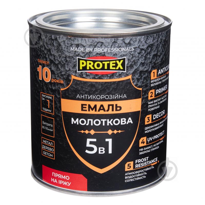 Емаль Protex молоткова Hammer Line графітовий шовковистий глянець 0,75 кг - фото 1