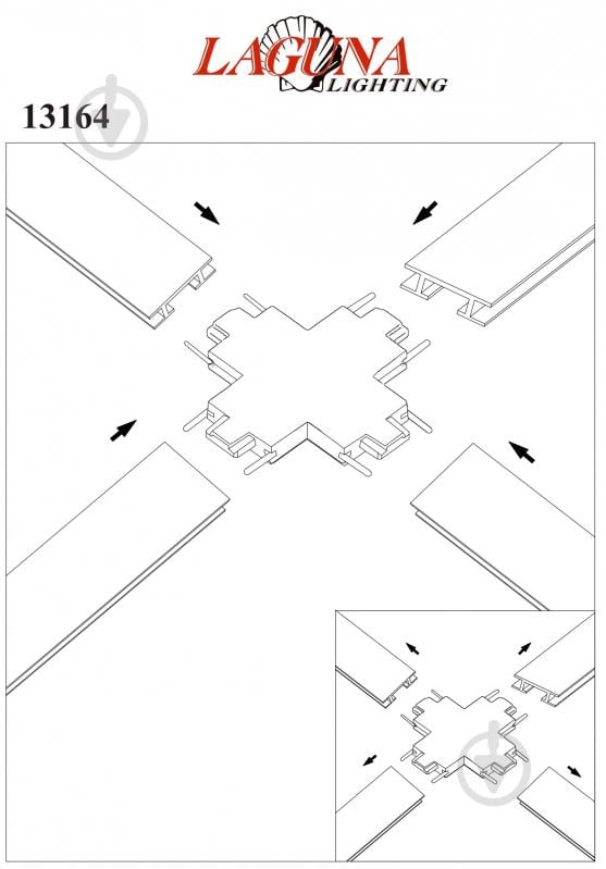 Соединитель Х-образное Laguna Lighting 13164 3,7 см черный - фото 2 Соединитель Х-образное Laguna Lighting 13164 3,7 см черный - фото 2