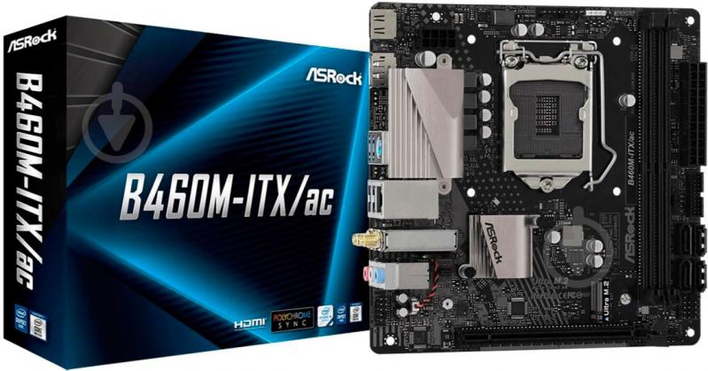 Материнська плата ASRock B460M-ITX/AC (Socket 1200, Intel B460, mini ITX) - фото 1