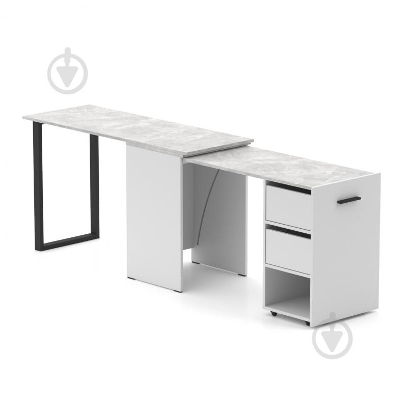 Стол Knap Knap трансформер письменный поворотный Hobana+Jumbo Ш2 770х1350х500 мм белый/ателье светлый (S201020222 ) - фото 2