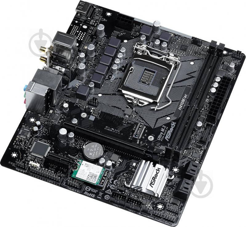 Материнська плата ASRock H410M/AC (Socket 1200, Intel H410, mirco ATX) - фото 3