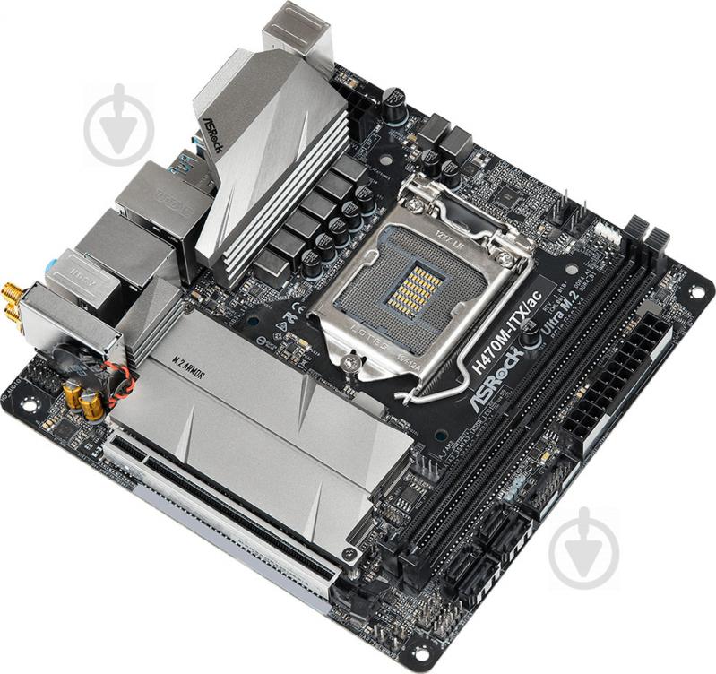 Материнська плата ASRock H470M-ITX/AC (Socket 1200, Intel H470, mini ITX) - фото 3