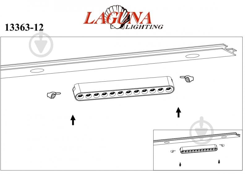 Трековий світильник Laguna Lighting 12 Вт чорний 13363-12 - фото 3