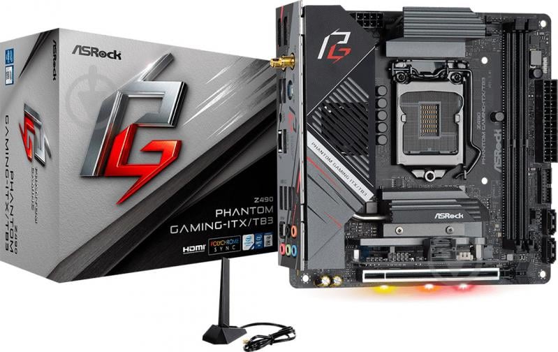 Материнская плата ASRock Z490 PHANTOM GAMING-ITX (Socket 1200, Intel Z490, mini ITX) - фото 4