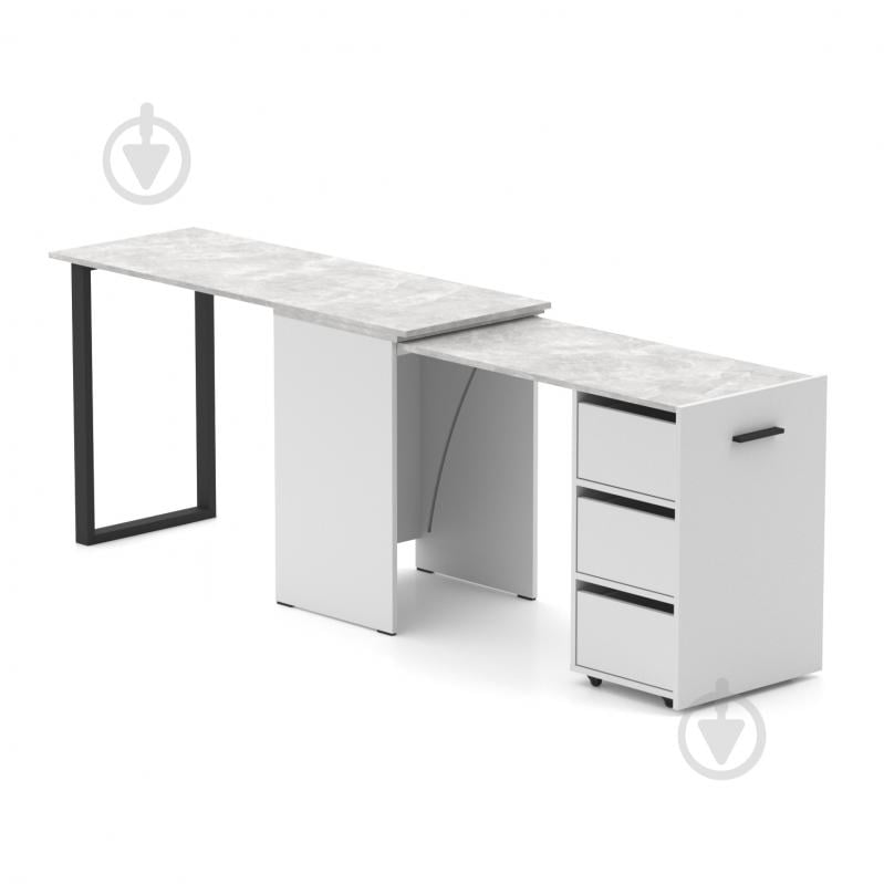 Стіл Knap Knap трансформер письмовий поворотний Hobana+Jumbo Ш3 770х1350х500 мм білий/ательє світлий (S201030222 ) - фото 2