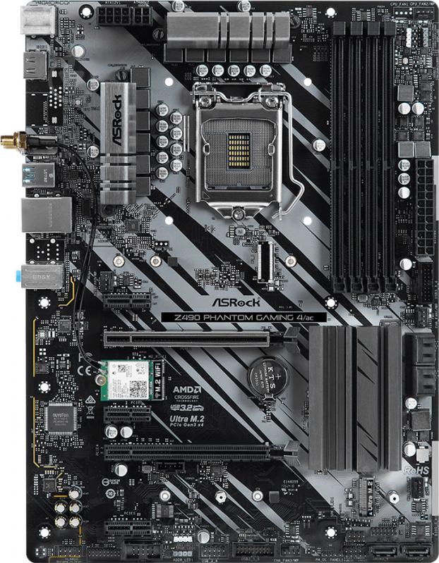 Материнская плата ASRock Z490 PHANTOM GAMING 4/AC (Socket 1200, Intel Z490, ATX) - фото 2