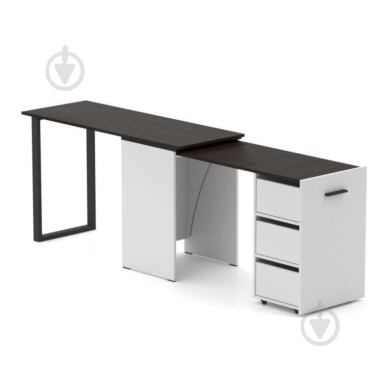 Стіл Knap Knap трансформер письмовий поворотний Hobana+Jumbo Ш3 770х1350х500 мм білий/венге (S201030220 ) - фото 2