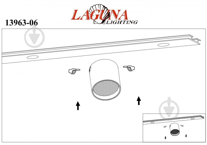 Трековий світильник Laguna Lighting 6 Вт чорний 13963-06 - фото 2