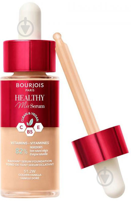 Тональная основа BOURJOIS Healthy mix serum (51.2W) Golden Vanil 30 мл - фото 1