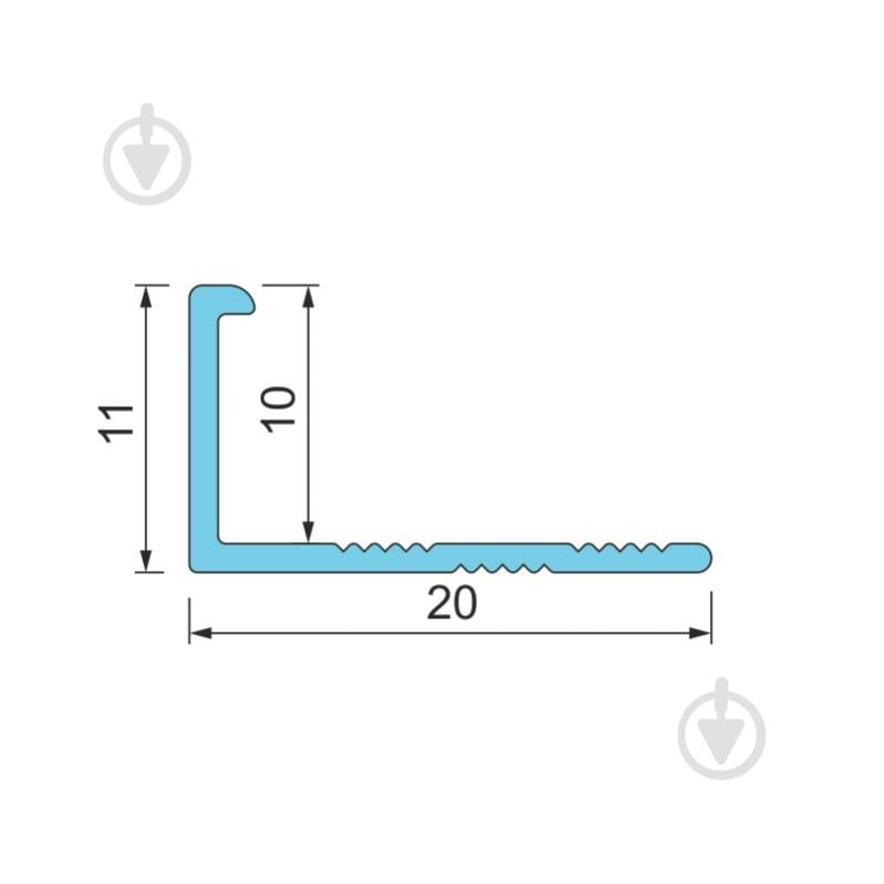 Кутник для плитки Braz Line зовнішній гнучкий алюміній 11 мм 2,7м шампань - фото 2