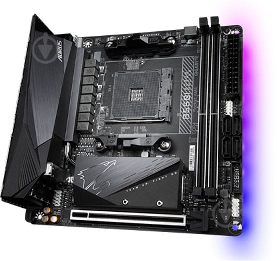 Материнская плата Gigabyte B550I AORUS PRO AX (Socket AM4, AMD B550, mini ITX) - фото 2