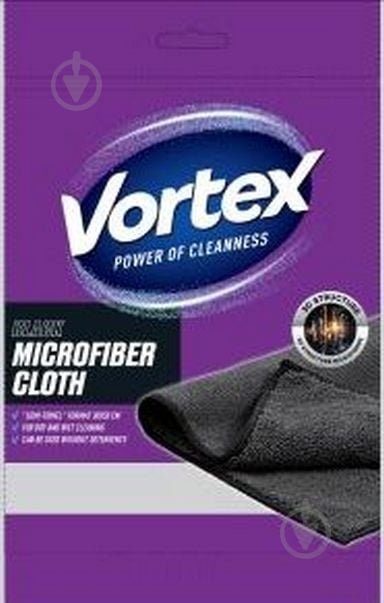 Серветки з мікрофібри Vortex Semi-Towel Black 30х50 см 1 шт./уп. чорні - фото 1