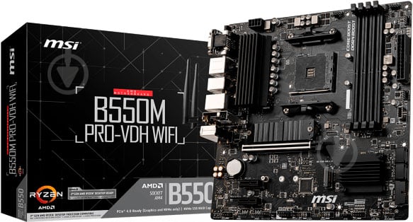 Материнская плата MSI B550M PRO-VDH WIFI (Socket AM4, AMD B550, mirco ATX) - фото 1