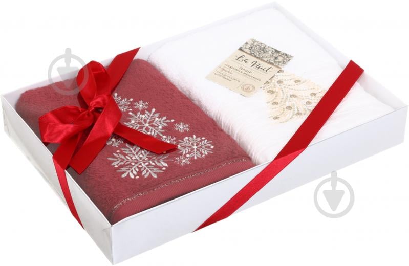 Набор полотенец махровых Sparkle 2 шт. 50x90 см красный/белый La Nuit - фото 2 Набор полотенец махровых Sparkle 2 шт. 50x90 см красный/белый La Nuit - фото 2