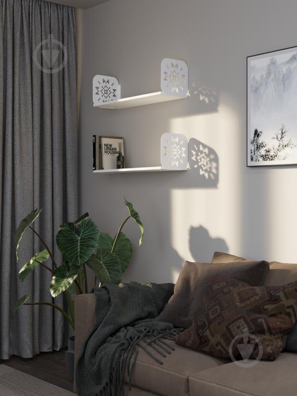 Полка навесная Metkas Home Дом 800x220x220 мм белый глянец (DPN02233 08022 11) - фото 6