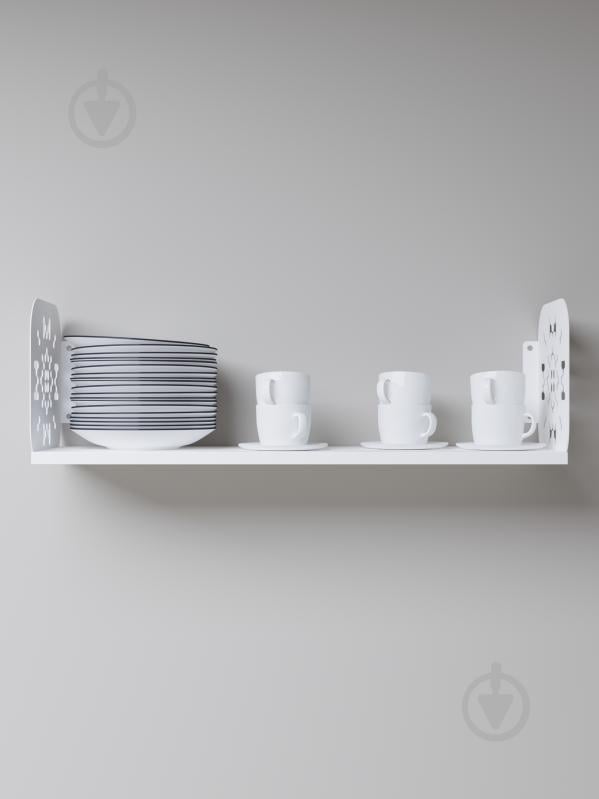Полка навесная Metkas Home Дом 800x220x220 мм белый глянец (DPN02233 08022 11) - фото 4