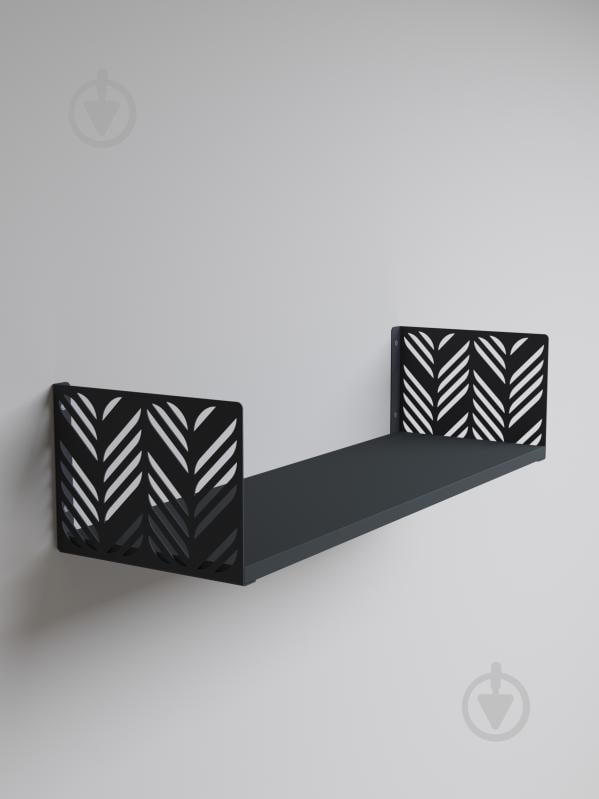 Полка навесная Metkas Home Листья 700x220x170 мм антрацит - фото 2 Полка навесная Metkas Home Листья 700x220x170 мм антрацит - фото 2