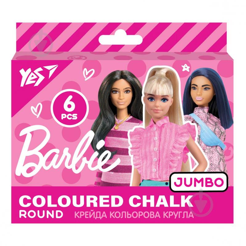 Мел цветной Barbie 6 шт. JUMBO YES - фото 1