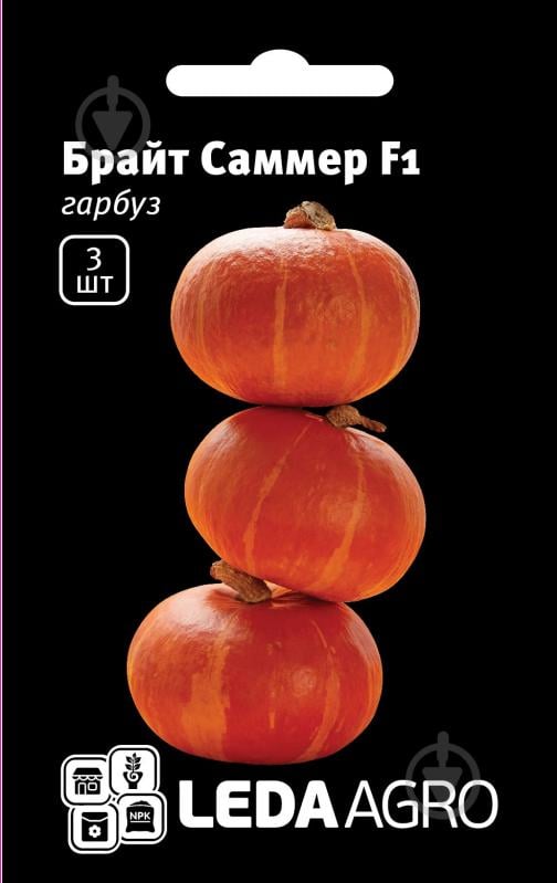 Насіння LedaAgro гарбуз Брайт Саммер F1 3 шт. (4820119796498) - фото 1