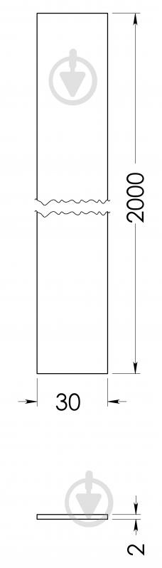 Смуга оцинкована 2000х30х2,0 мм гладкий срібло - фото 2