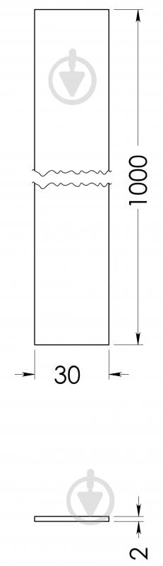 Смуга оцинкована 1000х30х2,0 мм гладкий срібло - фото 2