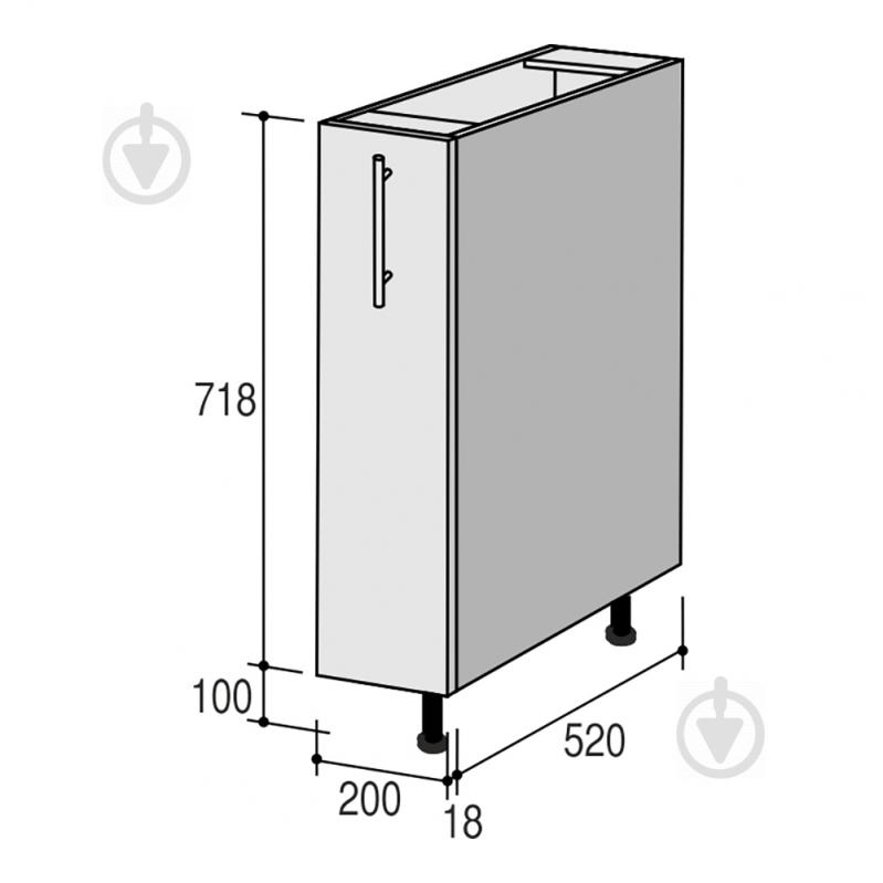 Тумба нижня Руна МНК 200x818x520 мм арктика глянець/білий ROKO - фото 2