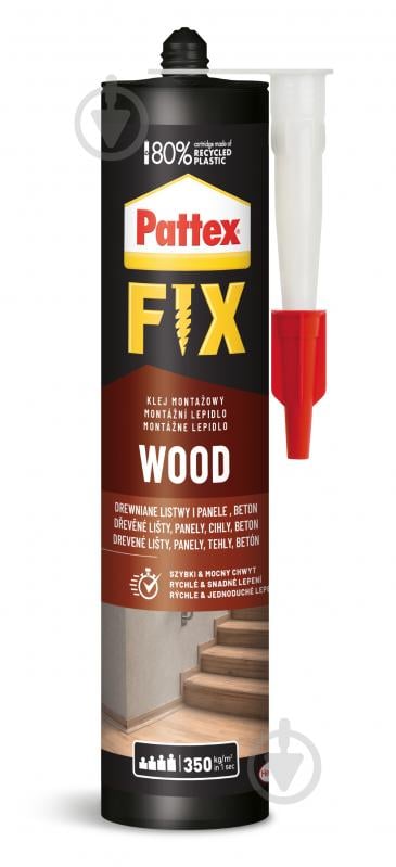 Клей монтажный Pattex Fix Wood 385 г - фото 1