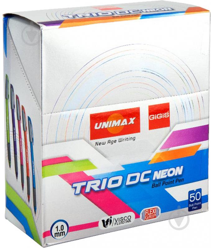 Ручка шариковая Unimax Neon Trio DC UX-107 синий (UX-107-02) - фото 3