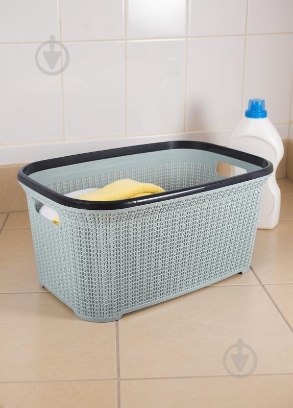 Корзина для белья 35 л серый - фото 4
